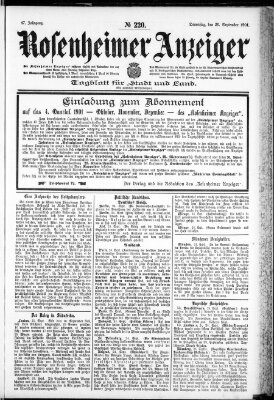 Rosenheimer Anzeiger Donnerstag 26. September 1901