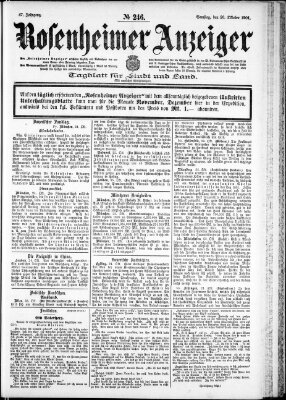 Rosenheimer Anzeiger Samstag 26. Oktober 1901