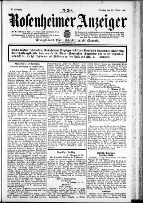 Rosenheimer Anzeiger Dienstag 29. Oktober 1901