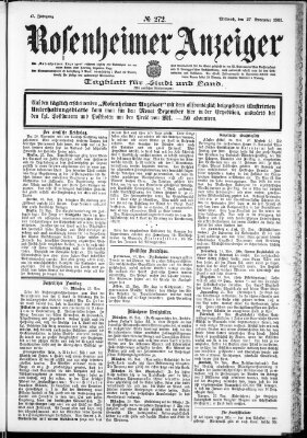 Rosenheimer Anzeiger Mittwoch 27. November 1901