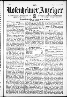 Rosenheimer Anzeiger Freitag 10. Januar 1902
