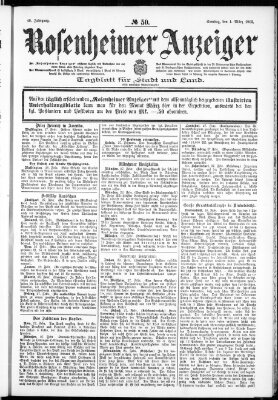 Rosenheimer Anzeiger Samstag 1. März 1902