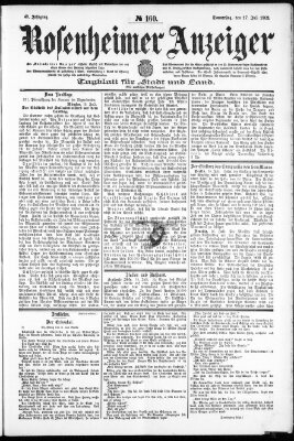 Rosenheimer Anzeiger Donnerstag 17. Juli 1902
