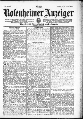 Rosenheimer Anzeiger Dienstag 21. Oktober 1902