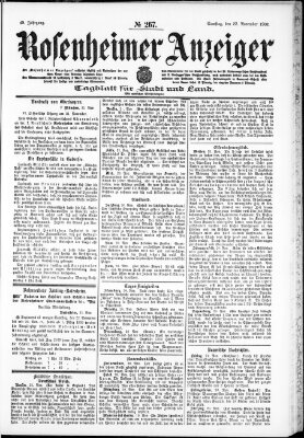 Rosenheimer Anzeiger Samstag 22. November 1902