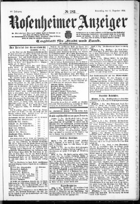 Rosenheimer Anzeiger Donnerstag 11. Dezember 1902