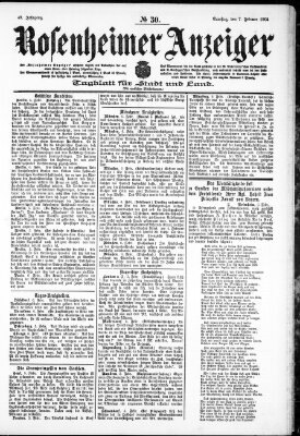 Rosenheimer Anzeiger Samstag 7. Februar 1903