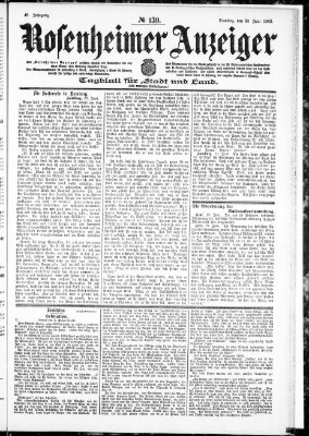 Rosenheimer Anzeiger Dienstag 23. Juni 1903