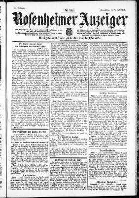 Rosenheimer Anzeiger Donnerstag 9. Juli 1903