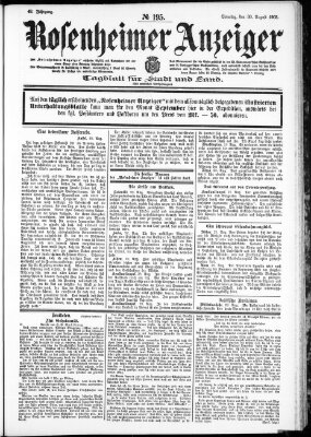 Rosenheimer Anzeiger Sonntag 30. August 1903