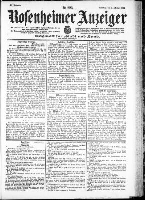 Rosenheimer Anzeiger Samstag 3. Oktober 1903