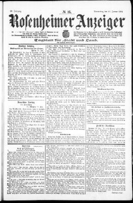 Rosenheimer Anzeiger Donnerstag 21. Januar 1904