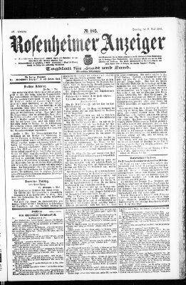 Rosenheimer Anzeiger Sonntag 8. Mai 1904