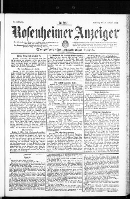 Rosenheimer Anzeiger Mittwoch 19. Oktober 1904