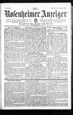Rosenheimer Anzeiger Donnerstag 12. Januar 1905