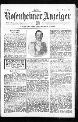 Rosenheimer Anzeiger Freitag 27. Januar 1905