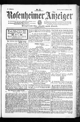 Rosenheimer Anzeiger Freitag 24. Februar 1905