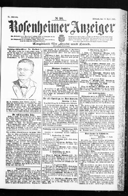 Rosenheimer Anzeiger Mittwoch 19. April 1905
