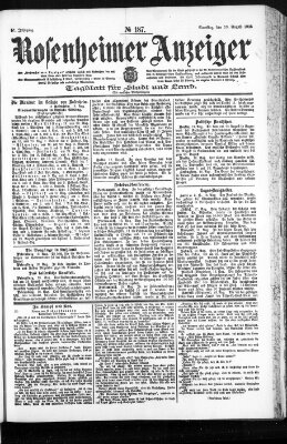 Rosenheimer Anzeiger Samstag 19. August 1905