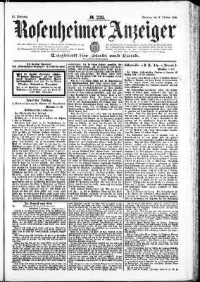 Rosenheimer Anzeiger Sonntag 8. Oktober 1905