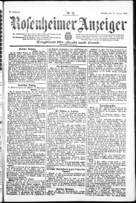 Rosenheimer Anzeiger Samstag 27. Januar 1906