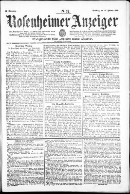 Rosenheimer Anzeiger Samstag 10. Februar 1906