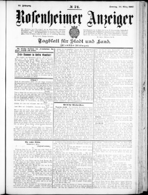 Rosenheimer Anzeiger Sonntag 31. März 1907
