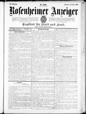 Rosenheimer Anzeiger Samstag 25. Mai 1907
