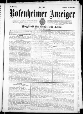 Rosenheimer Anzeiger Samstag 8. Juni 1907