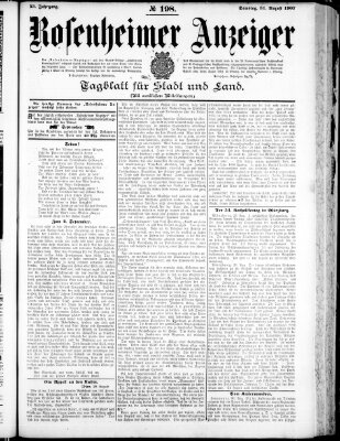 Rosenheimer Anzeiger Samstag 31. August 1907