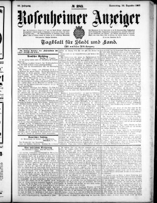 Rosenheimer Anzeiger Donnerstag 12. Dezember 1907