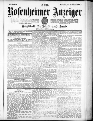 Rosenheimer Anzeiger Donnerstag 29. Oktober 1908