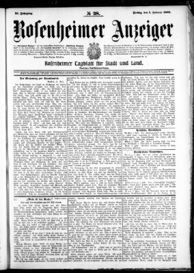 Rosenheimer Anzeiger Freitag 5. Februar 1909