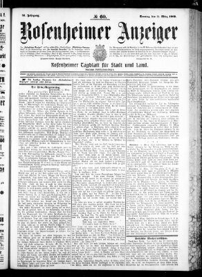 Rosenheimer Anzeiger Sonntag 14. März 1909