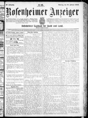 Rosenheimer Anzeiger Samstag 26. Februar 1910