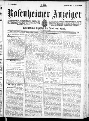 Rosenheimer Anzeiger Dienstag 7. Juni 1910