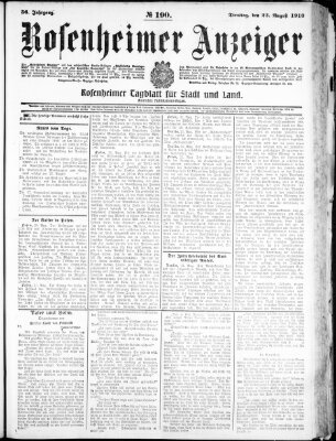 Rosenheimer Anzeiger Dienstag 23. August 1910