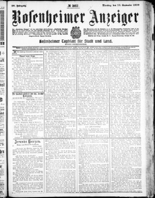 Rosenheimer Anzeiger Dienstag 13. September 1910