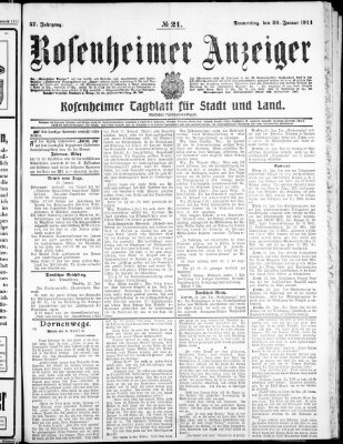 Rosenheimer Anzeiger Donnerstag 26. Januar 1911
