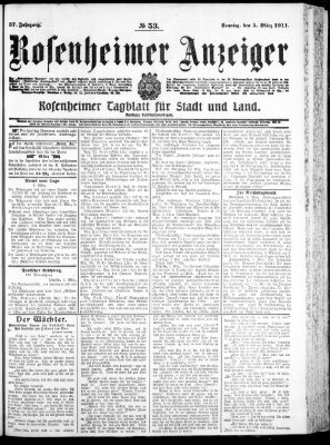 Rosenheimer Anzeiger Sonntag 5. März 1911
