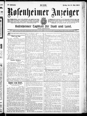 Rosenheimer Anzeiger Freitag 19. Mai 1911