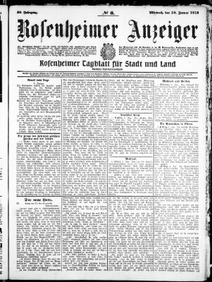 Rosenheimer Anzeiger Mittwoch 10. Januar 1912