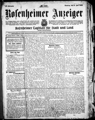 Rosenheimer Anzeiger Dienstag 2. Juli 1912