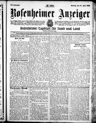 Rosenheimer Anzeiger Sonntag 21. Juli 1912