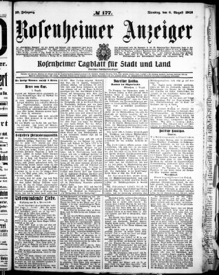 Rosenheimer Anzeiger Dienstag 6. August 1912