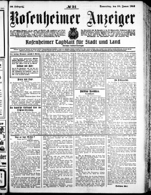 Rosenheimer Anzeiger Donnerstag 30. Januar 1913