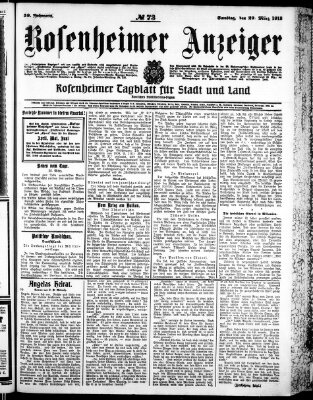 Rosenheimer Anzeiger Samstag 29. März 1913