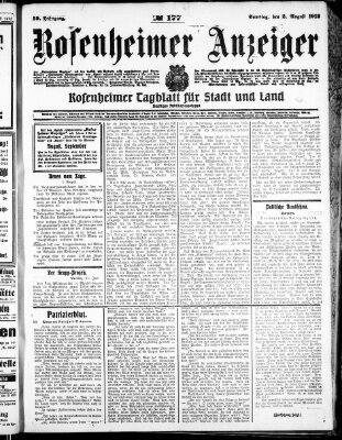 Rosenheimer Anzeiger Samstag 2. August 1913