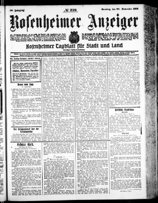 Rosenheimer Anzeiger Samstag 20. September 1913