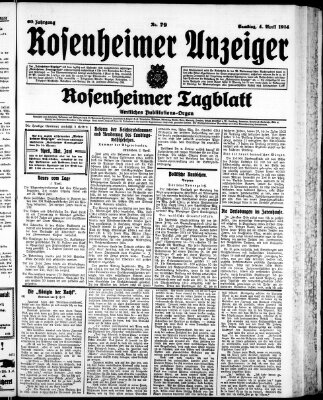 Rosenheimer Anzeiger Samstag 4. April 1914
